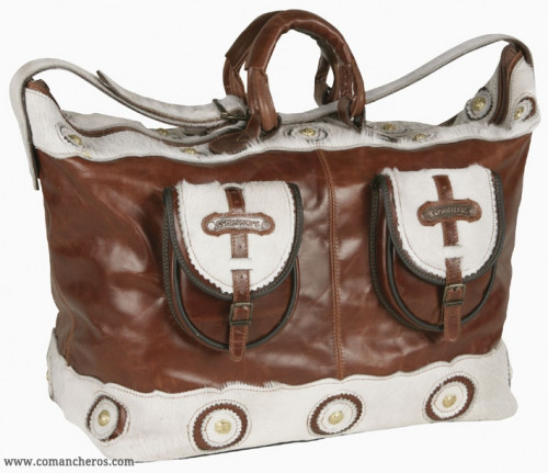 Borsone in cuoio due taschini