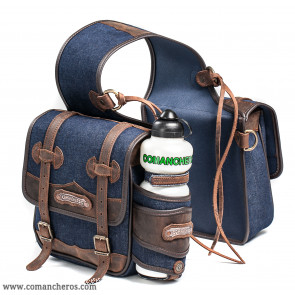 Bisaccia media jeans con borraccia