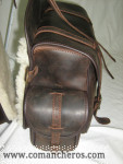 Bisaccia Comancheros per sella Western  in Cuoio e Lana con tasca e portaborraccia